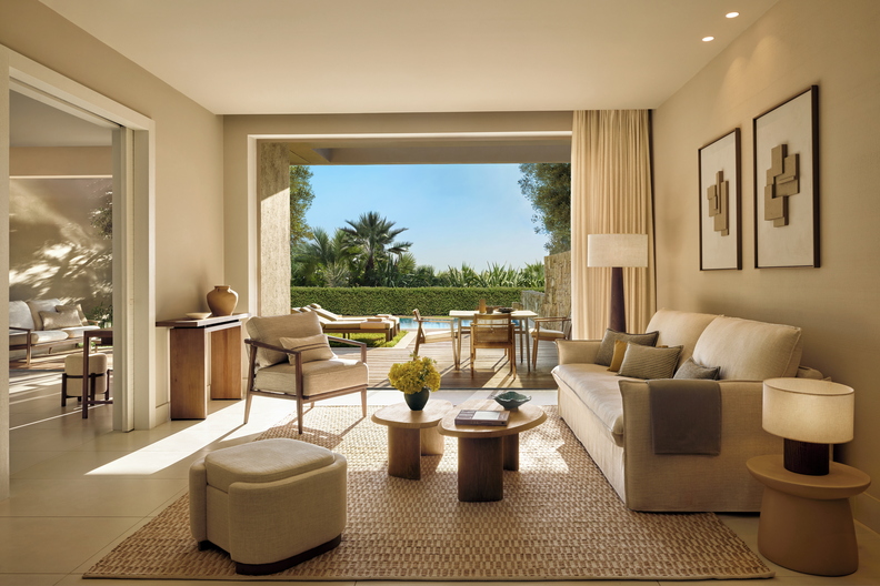 Tiara Holidays - Sani Club - one bedroom suite private pool living room
